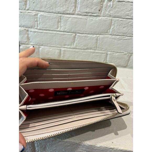 KATE SPADE DISNEY MINNIE MOUSE LACEY ZIP AROUND SAFFIANO LEATHER WALLET - Picture 7 of 7